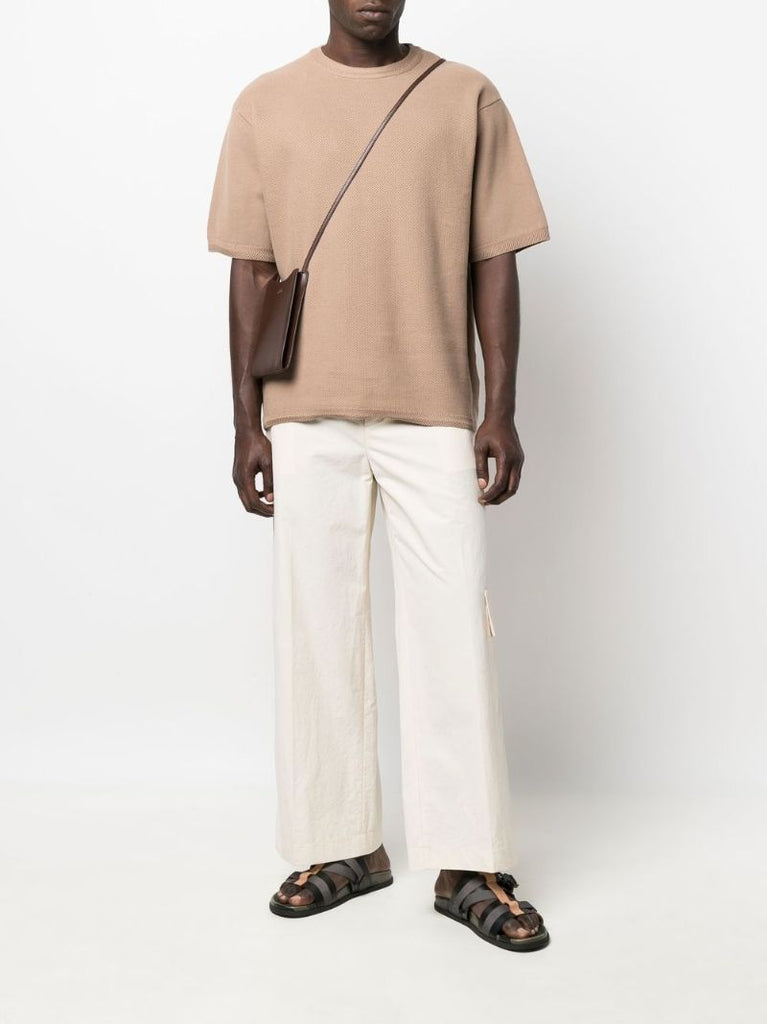 Neutral Milas Wide-leg Cargo Trousers