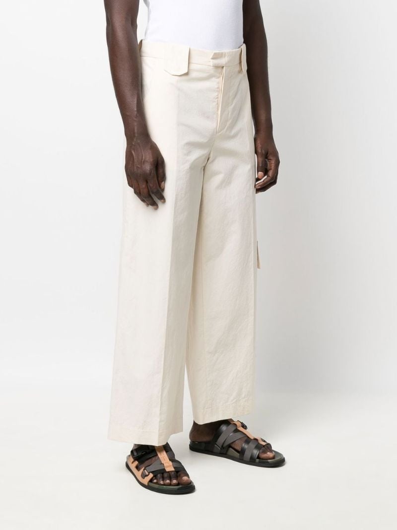 Neutral Milas Wide-leg Cargo Trousers