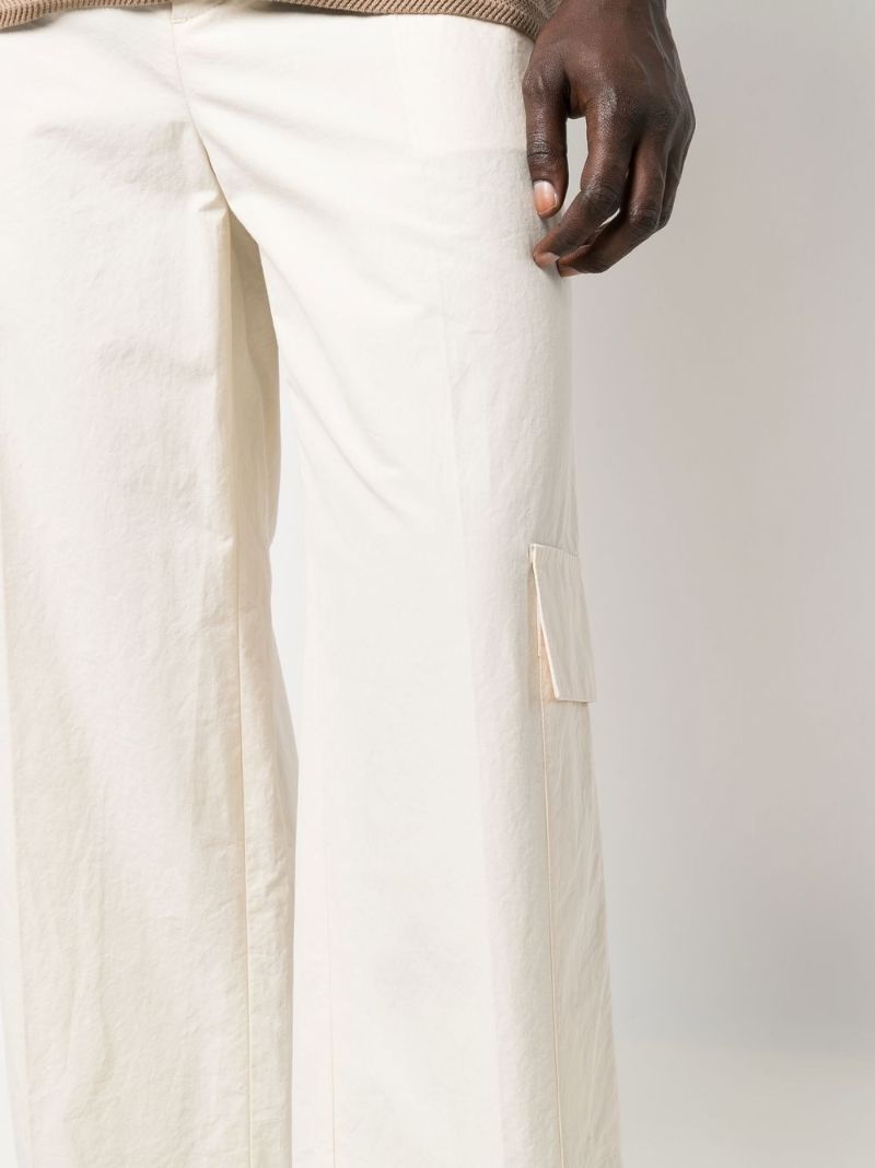 Neutral Milas Wide-leg Cargo Trousers