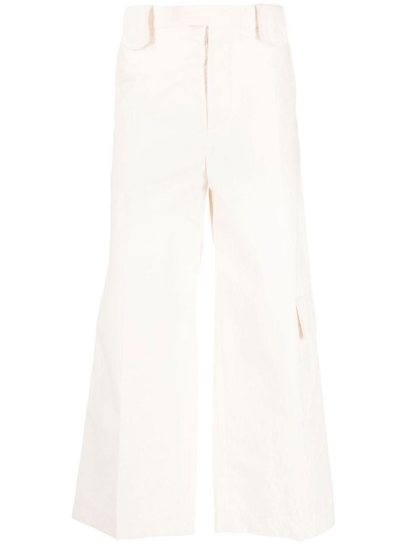 Neutral Milas Wide-leg Cargo Trousers