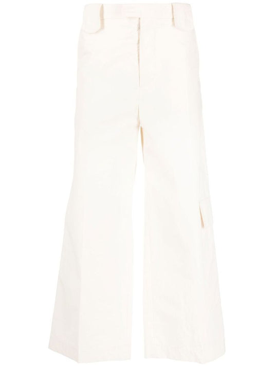 Neutral Milas Wide-leg Cargo Trousers