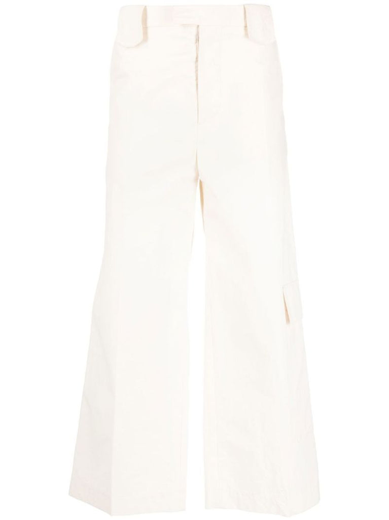 Neutral Milas Wide-leg Cargo Trousers