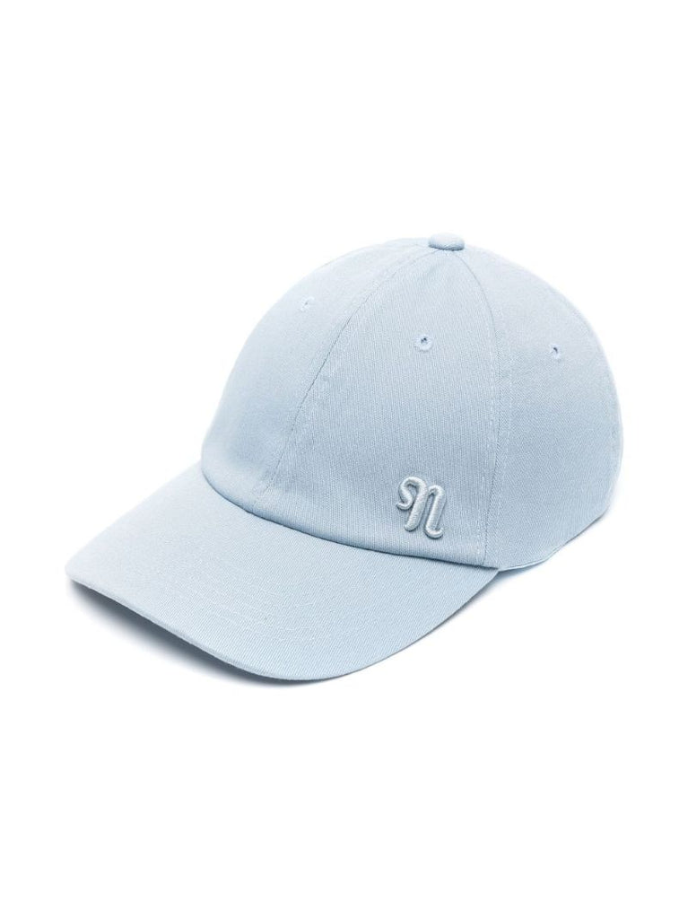 Blue Amoy Monogram Embroidered Cotton Baseball Cap