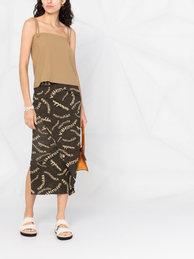 Brown Taina Logo Midi Skirt