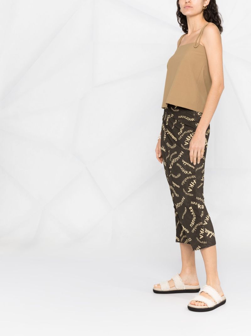 Brown Taina Logo Midi Skirt
