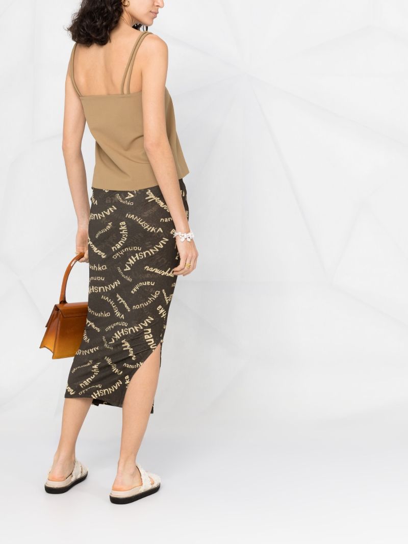 Brown Taina Logo Midi Skirt