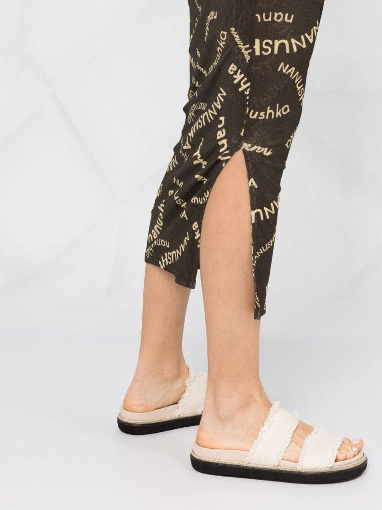 Brown Taina Logo Midi Skirt