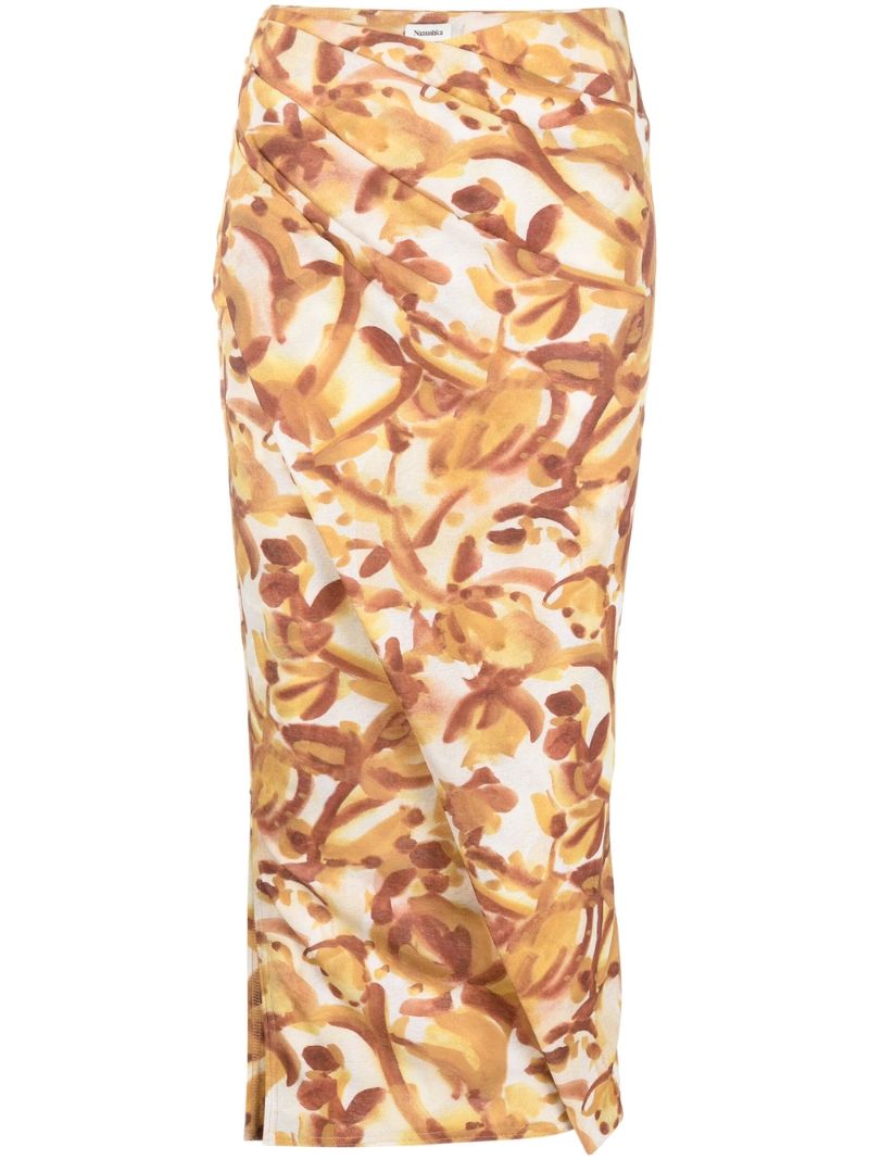 White Taina Wrap Midi Skirt