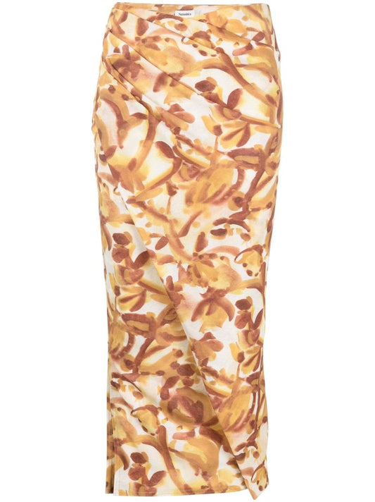 White Taina Wrap Midi Skirt
