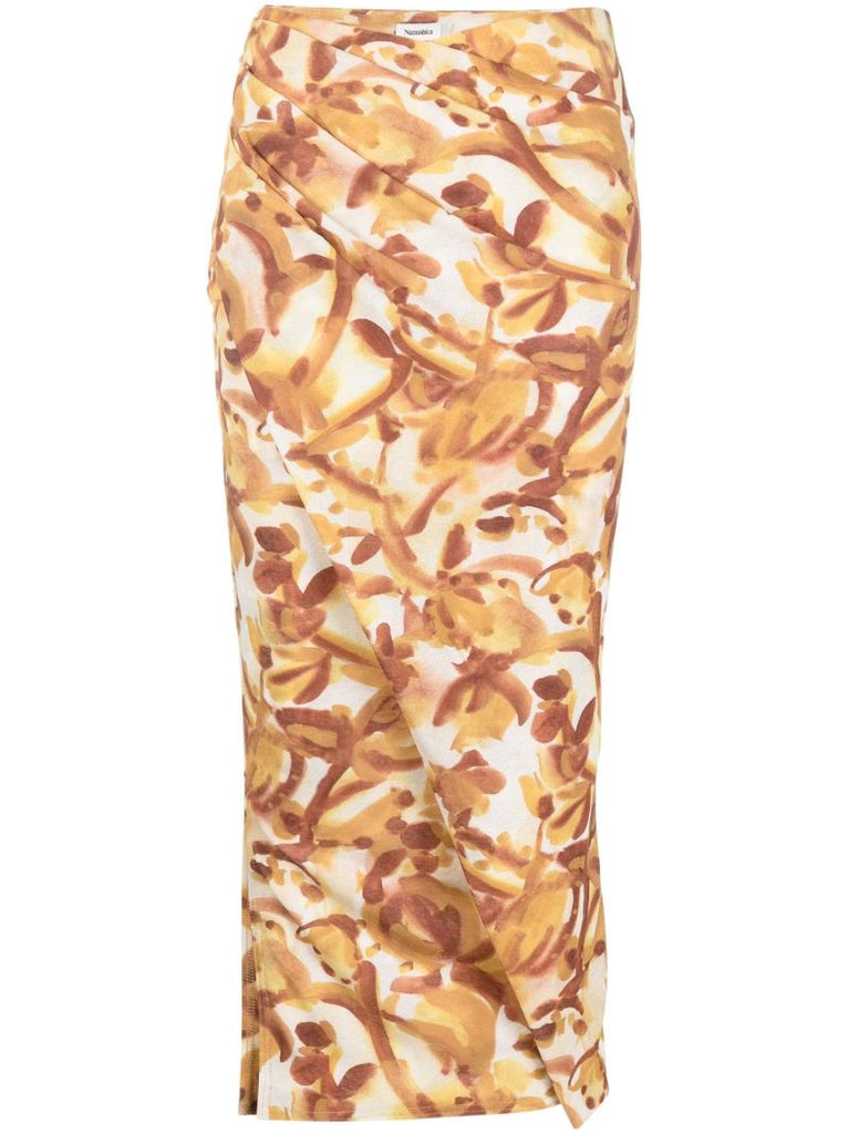 White Taina Wrap Midi Skirt