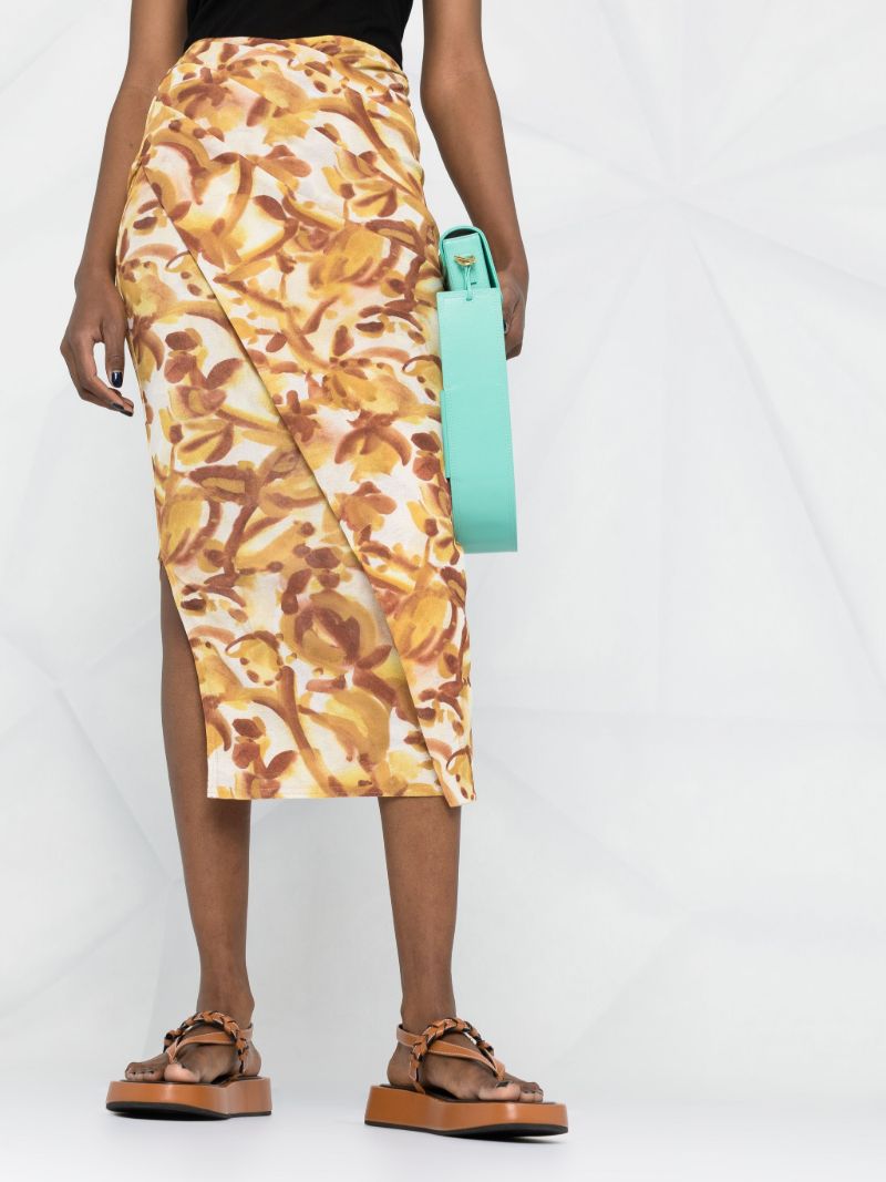 White Taina Wrap Midi Skirt