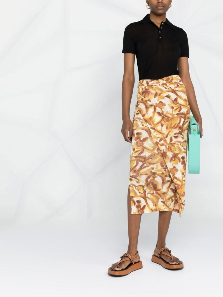 White Taina Wrap Midi Skirt