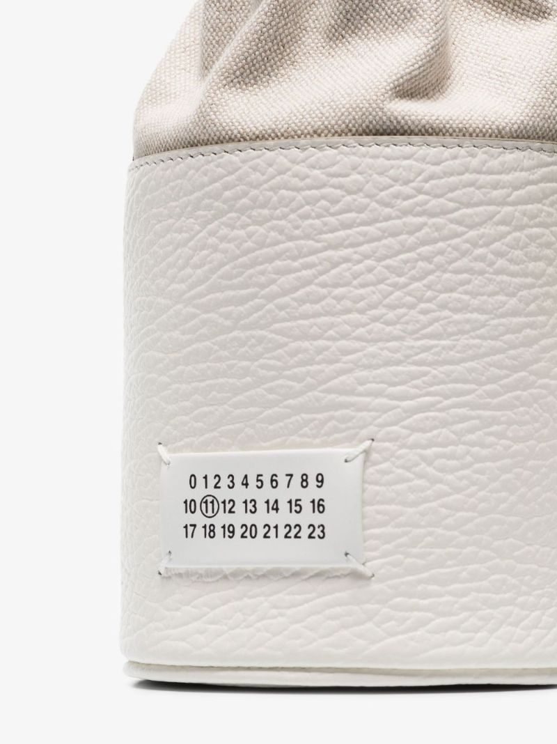 White 5ac Mini Leather Bucket Bag