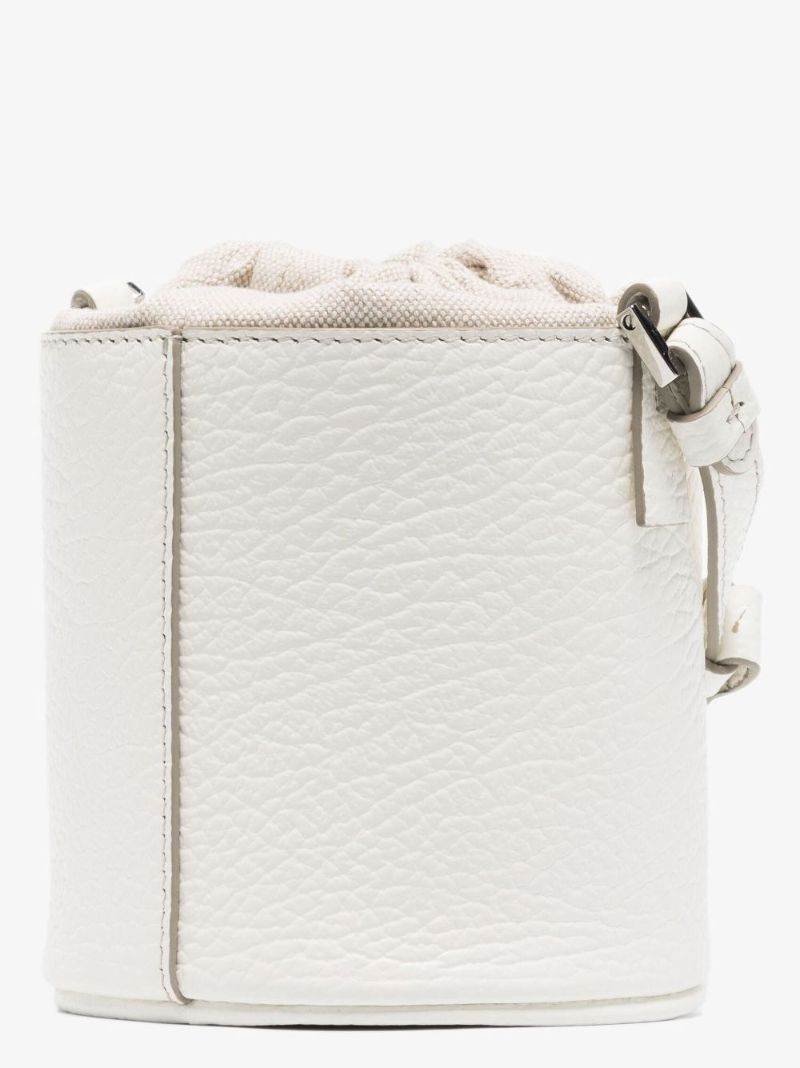 White 5ac Mini Leather Bucket Bag