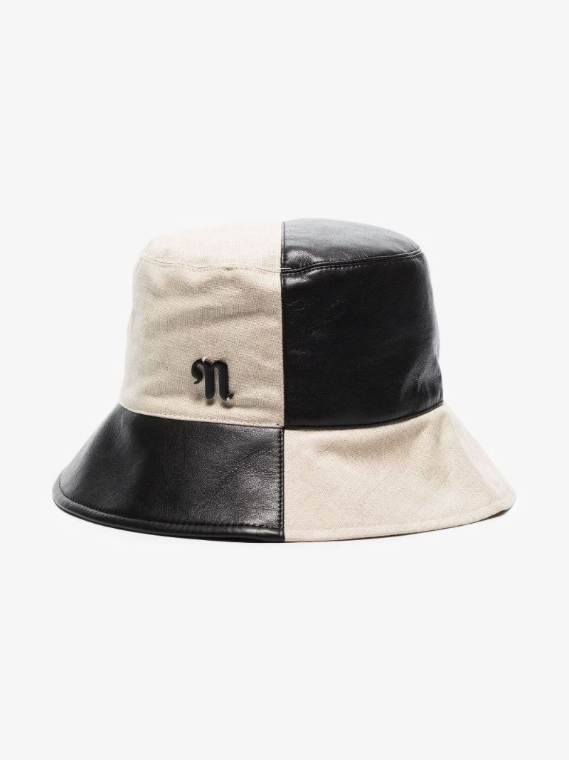 Black and Cream Caran Cotton Bucket Hat
