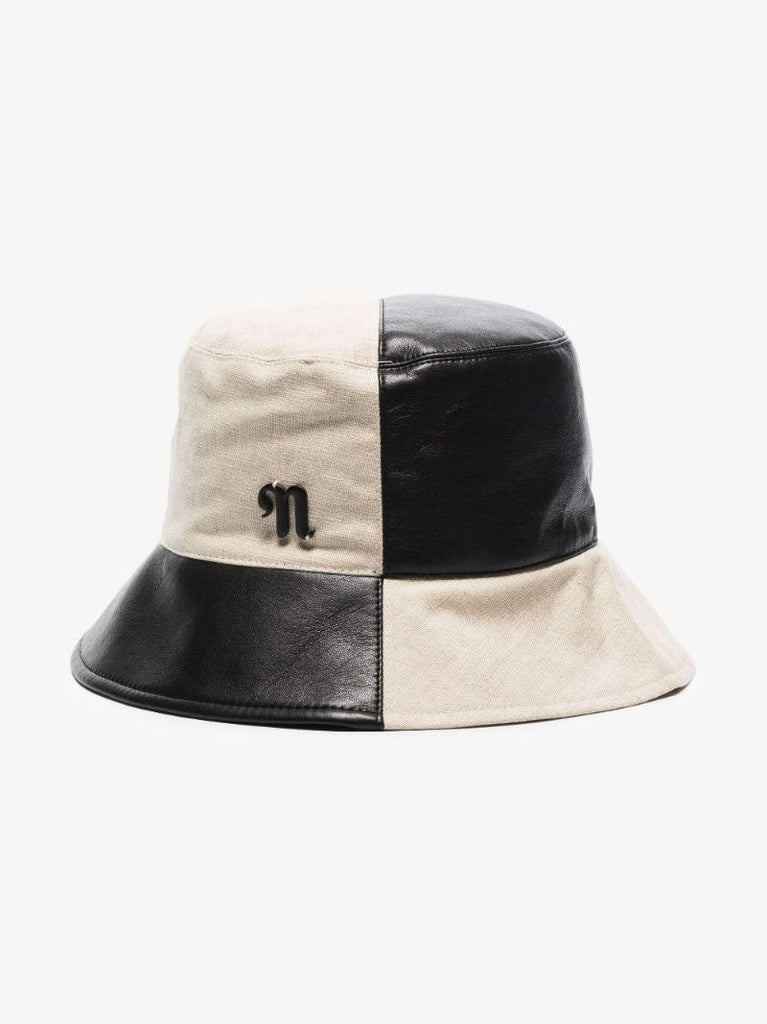 Black and Cream Caran Cotton Bucket Hat