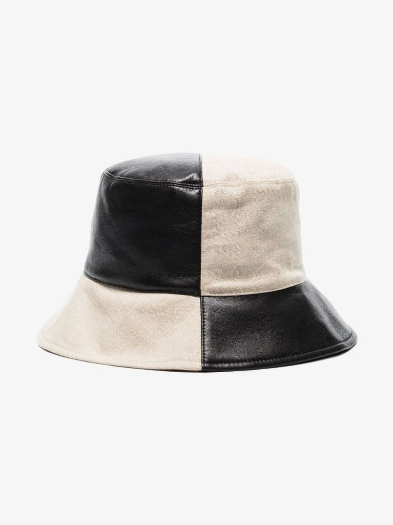 Black and Cream Caran Cotton Bucket Hat