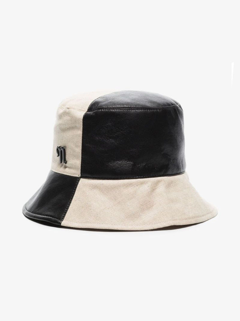 Black and Cream Caran Cotton Bucket Hat