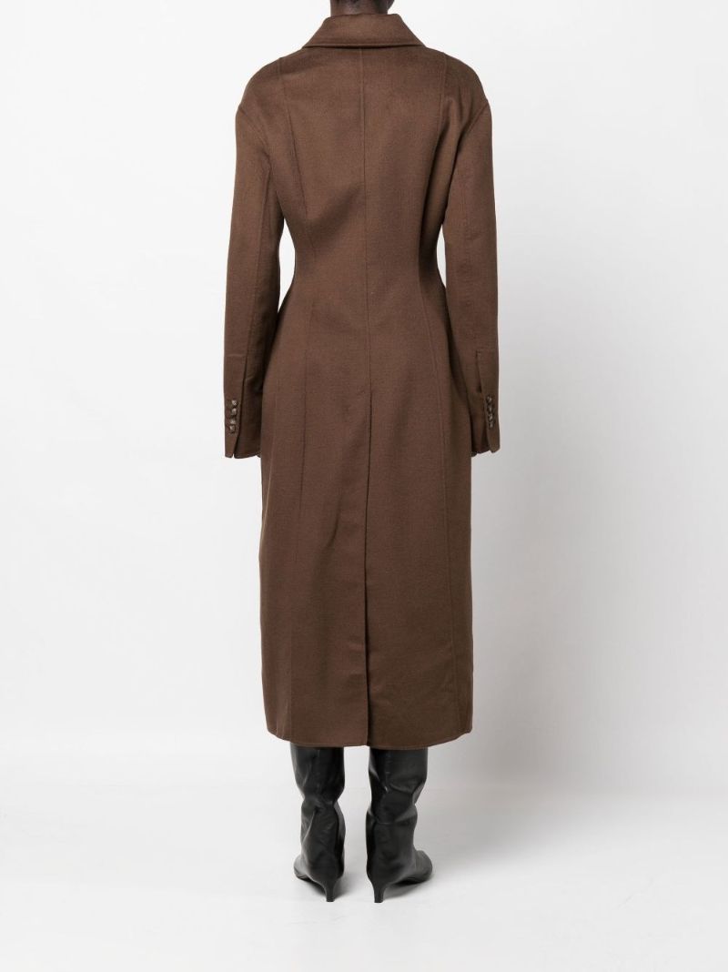 Brown Toya Wool Single-breasted Coat