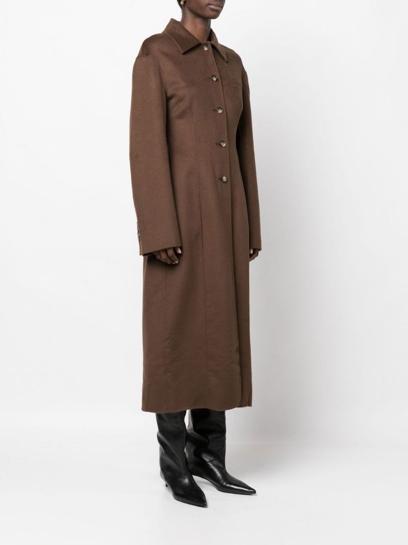 Brown Toya Wool Single-breasted Coat