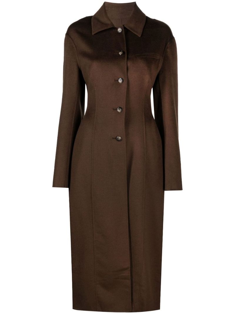 Brown Toya Wool Single-breasted Coat