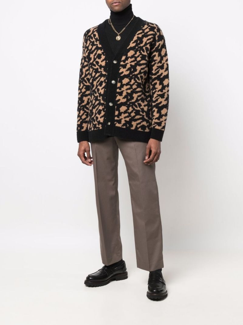 Black Yasin Animal Jacquard Cardigan