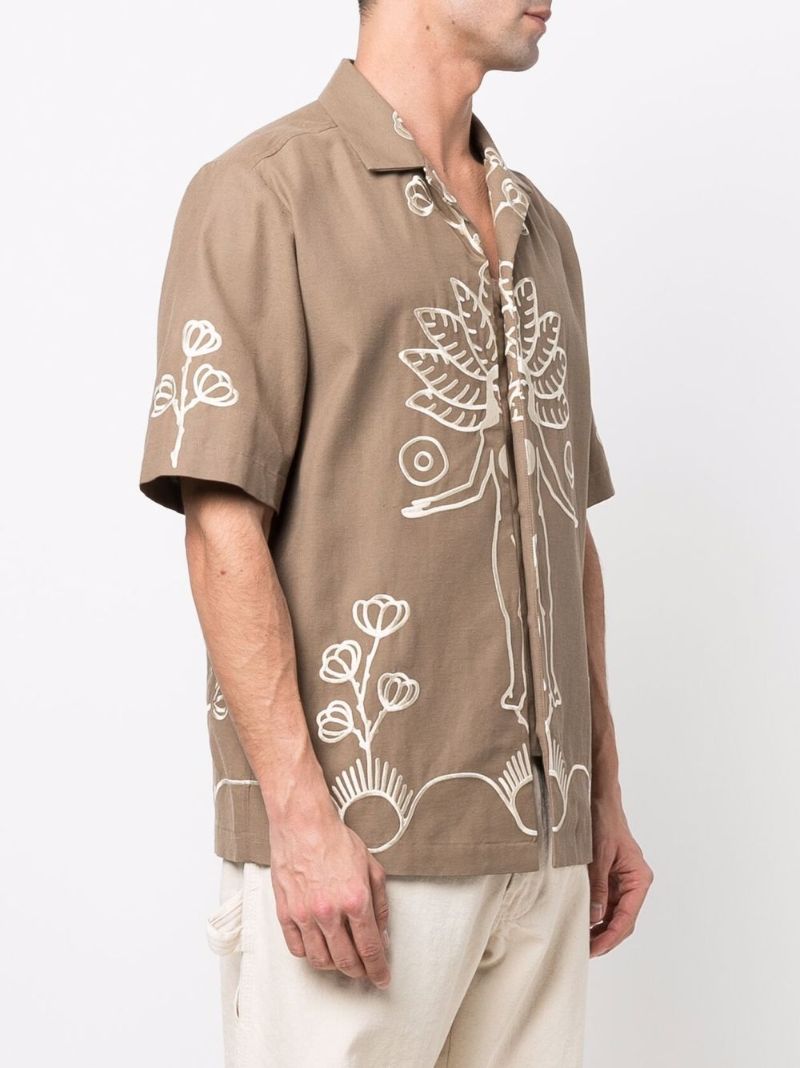 Brown Camp Embroidered Shirt