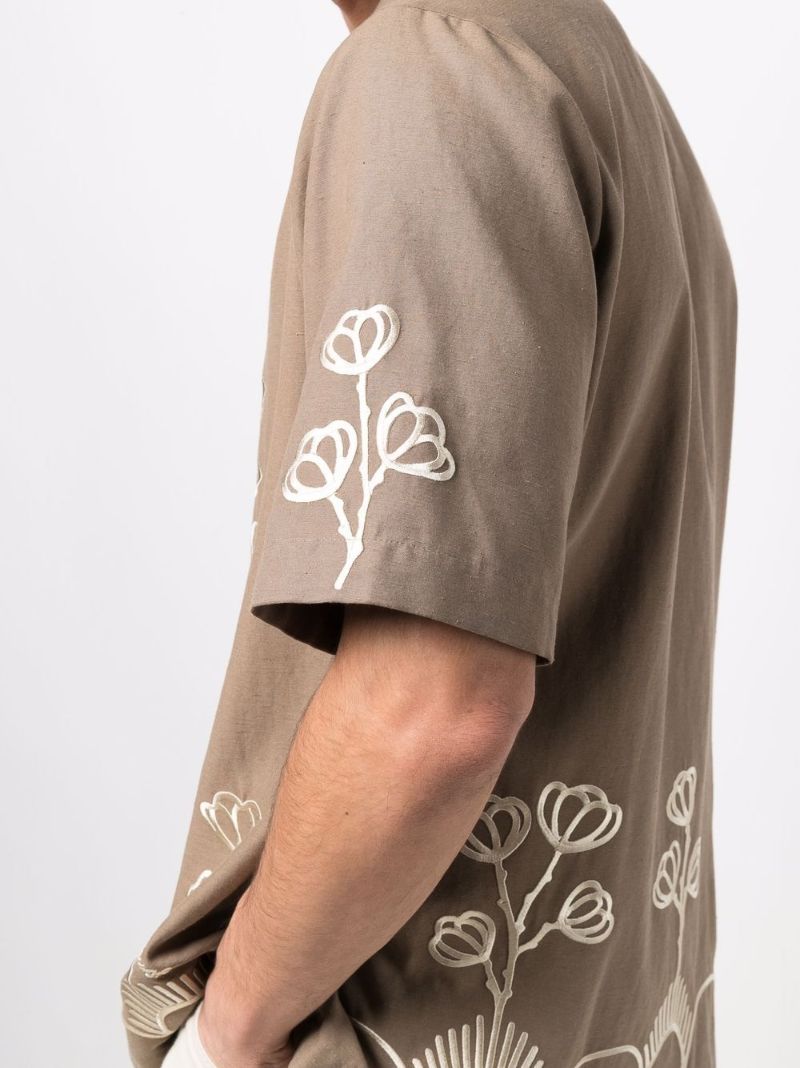Brown Camp Embroidered Shirt