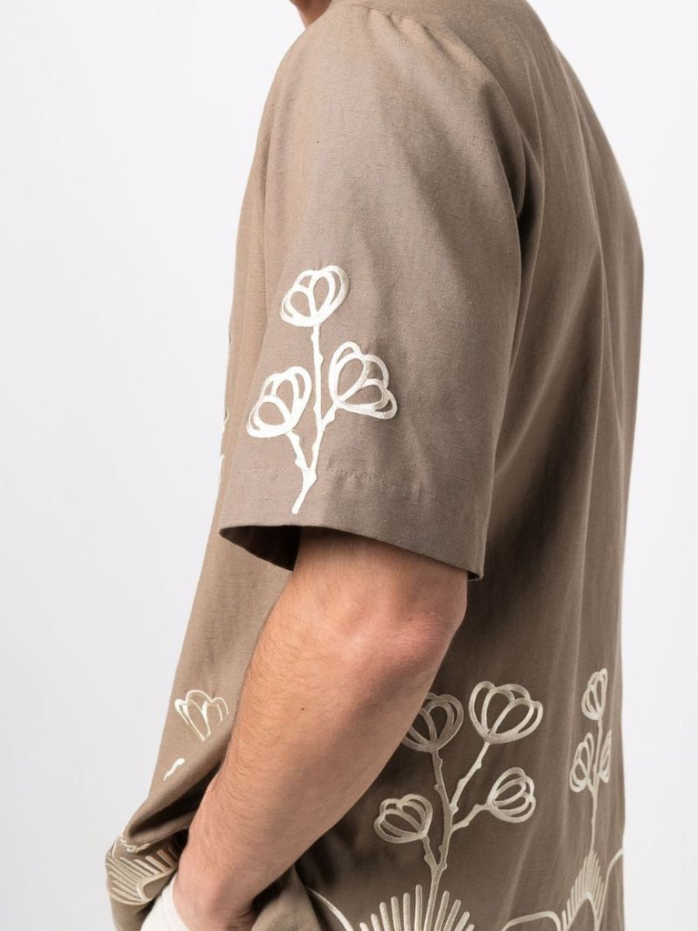 Brown Camp Embroidered Shirt