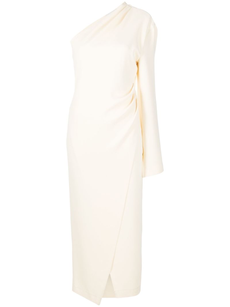 White Florence One Sleeve Midi Dress