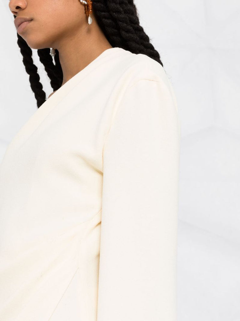 White Florence One Sleeve Midi Dress
