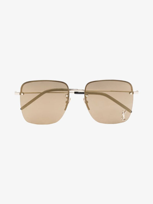 Gold Tone Square Frame Sunglasses