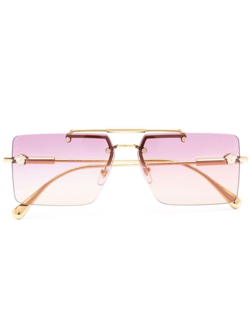Gold-tone Gradient Square Sunglasses