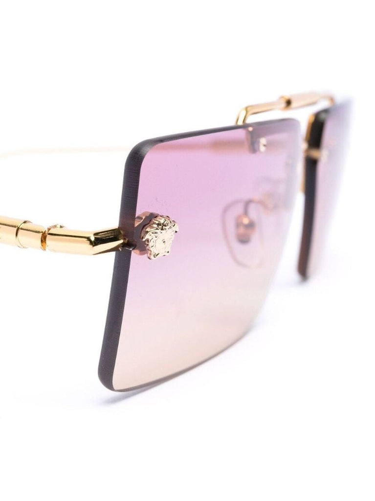 Gold-tone Gradient Square Sunglasses