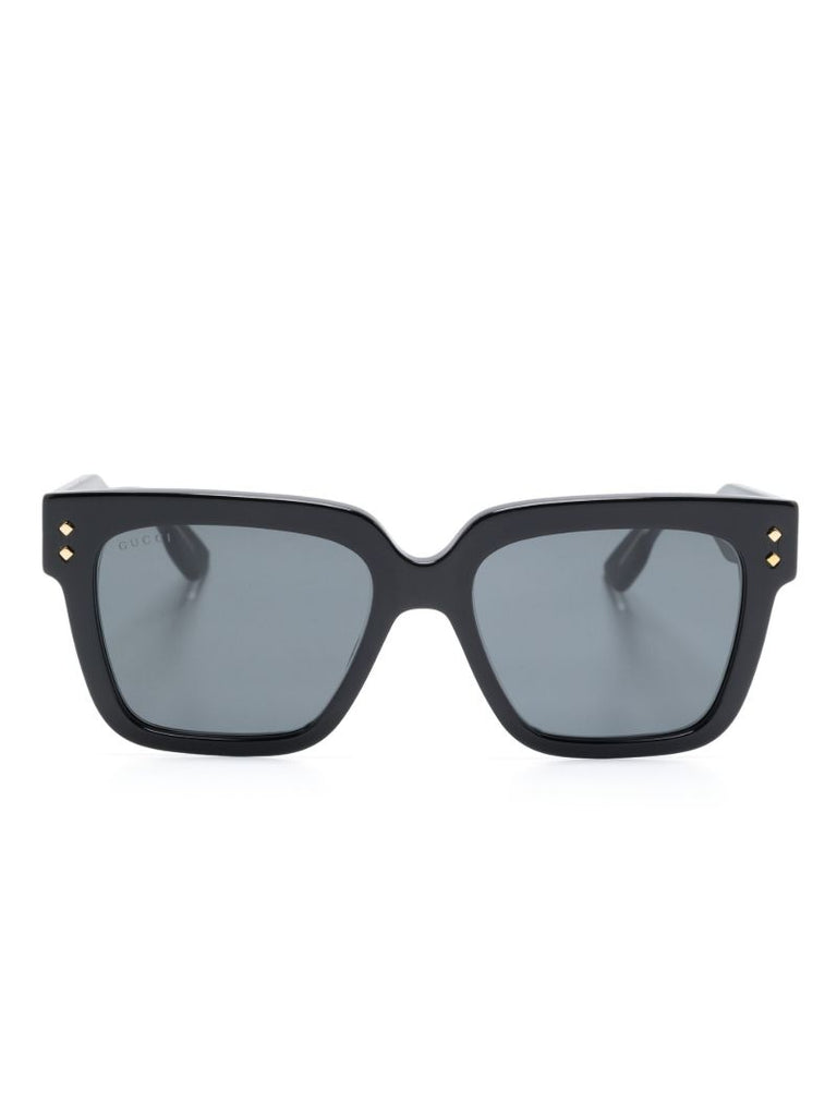 Black Square Frame Tinted Sunglasses