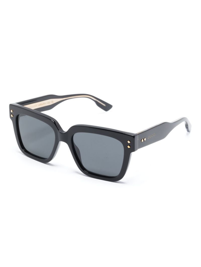 Black Square Frame Tinted Sunglasses