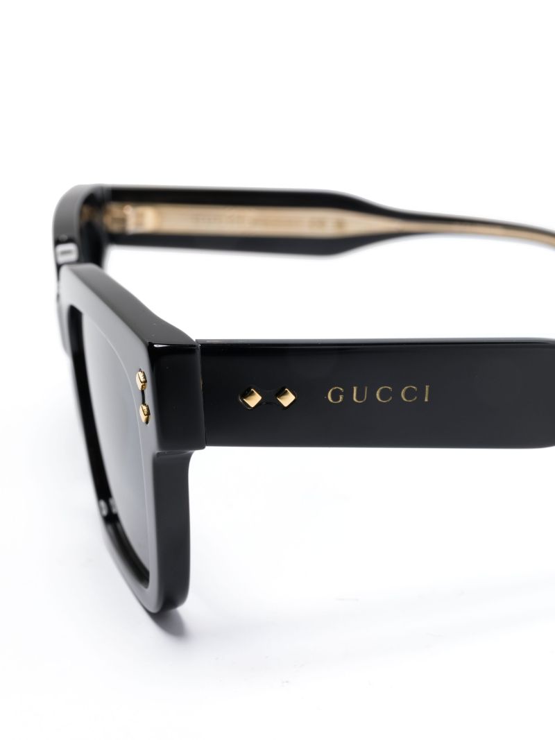 Black Square Frame Tinted Sunglasses