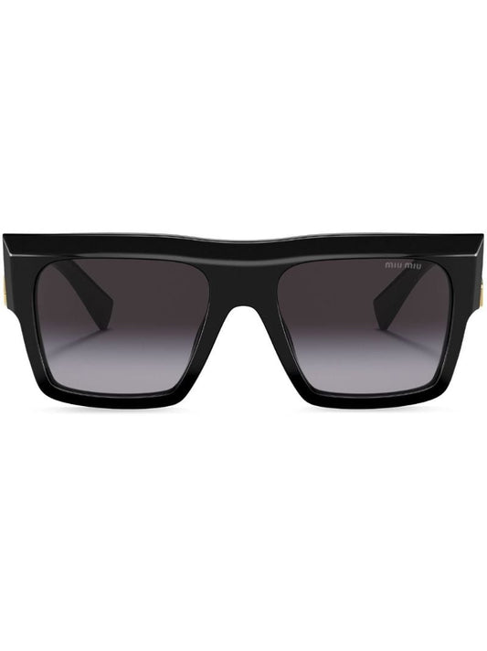 Black Miu Glimpse Square Sunglasses