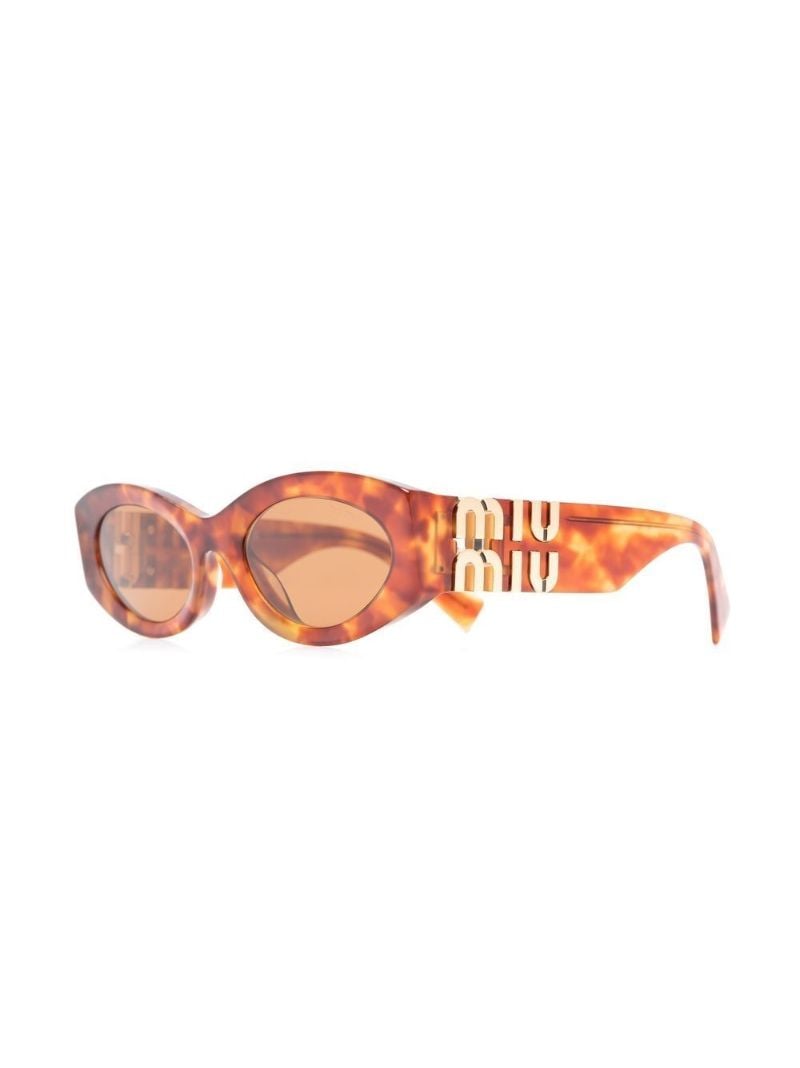 Brown Miu Glimpse Round-frame Sunglasses