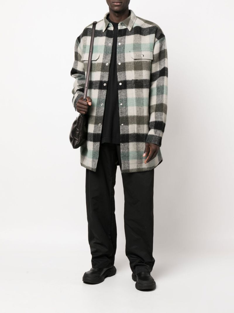 Grey Plaid Shirt Jacket