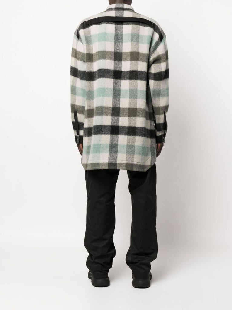 Grey Plaid Shirt Jacket