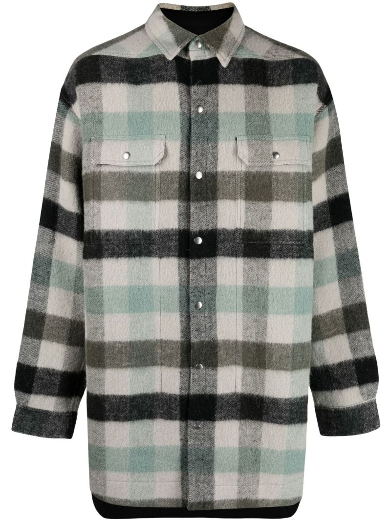 Grey Plaid Shirt Jacket