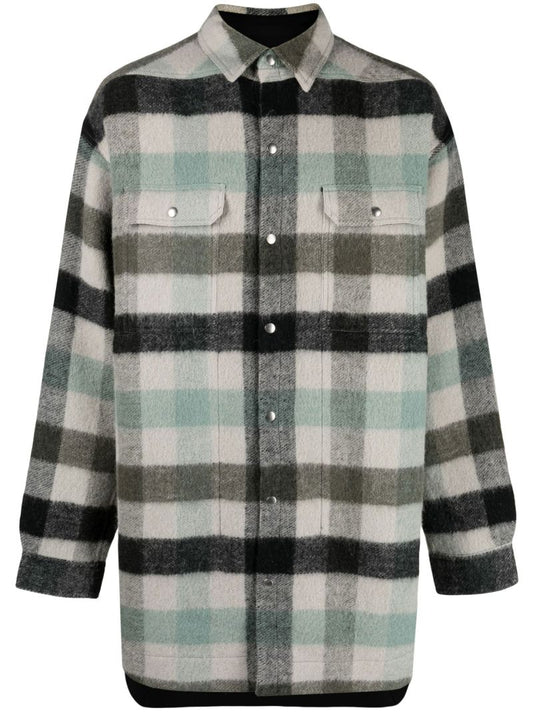 Grey Plaid Shirt Jacket