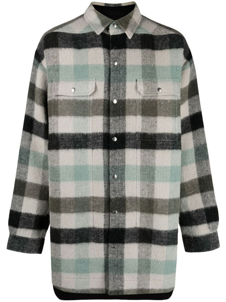 Grey Plaid Shirt Jacket