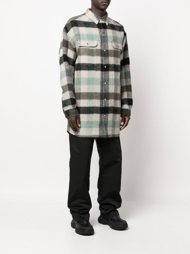 Grey Plaid Shirt Jacket