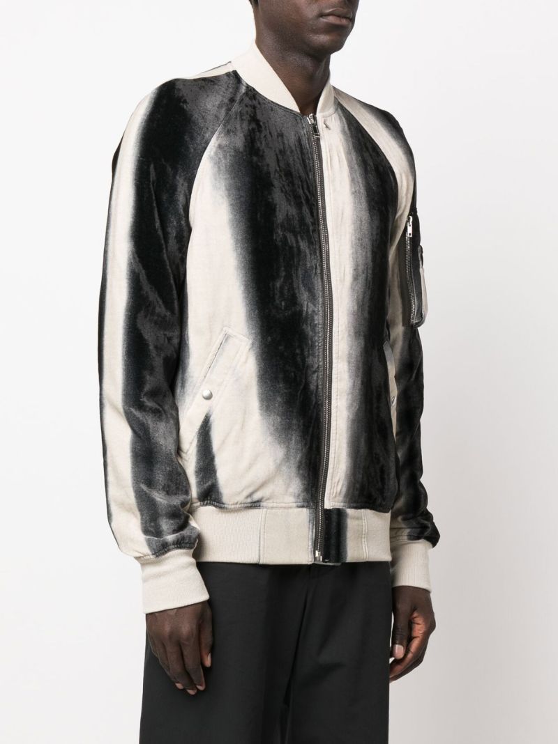 Black and Neutral Flight Faded Print Bomber Jacket