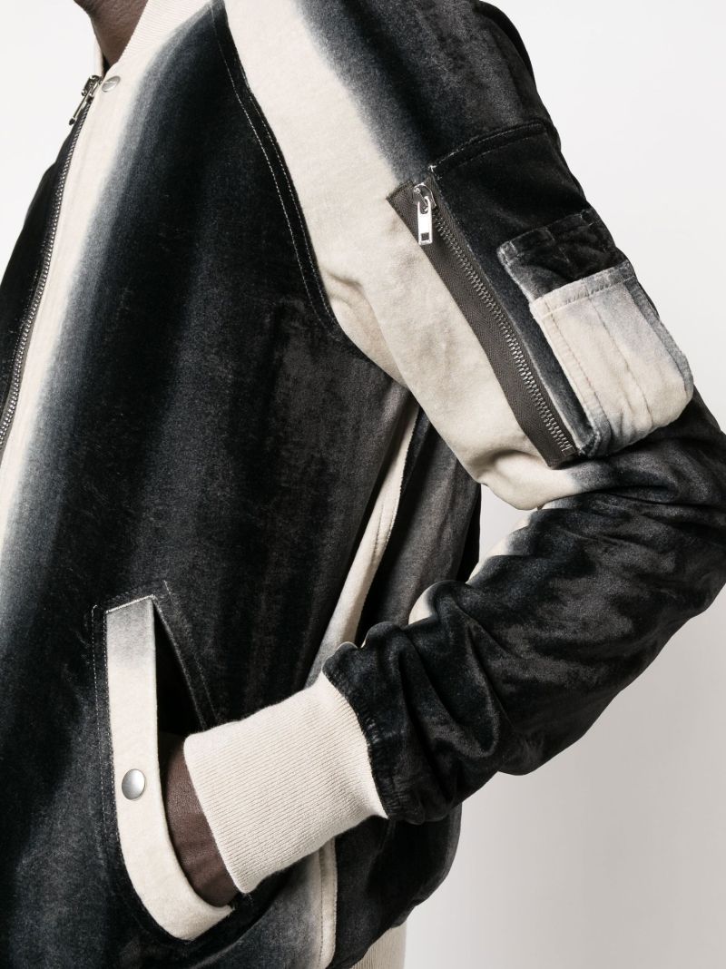 Black and Neutral Flight Faded Print Bomber Jacket
