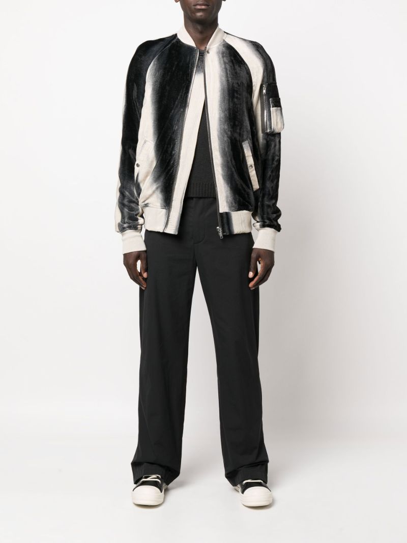 Black and Neutral Flight Faded Print Bomber Jacket