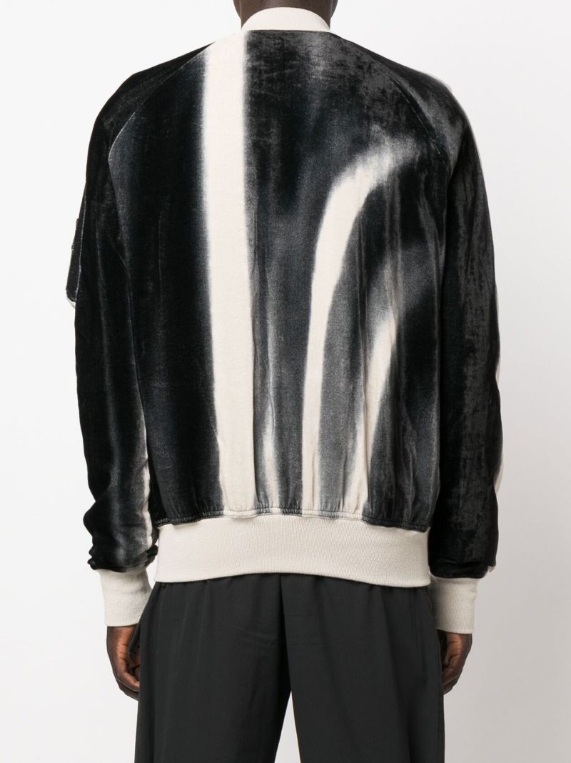 Black and Neutral Flight Faded Print Bomber Jacket