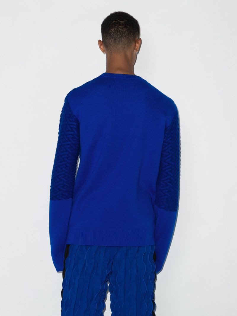 Blue La Greca Wool Sweater